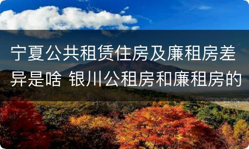宁夏公共租赁住房及廉租房差异是啥 银川公租房和廉租房的区别