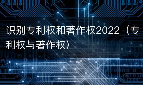识别专利权和著作权2022（专利权与著作权）