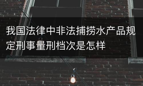 我国法律中非法捕捞水产品规定刑事量刑档次是怎样