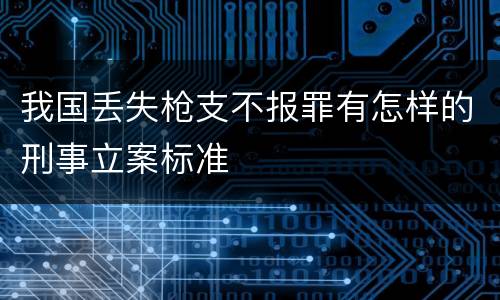 我国丢失枪支不报罪有怎样的刑事立案标准