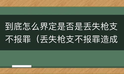 到底怎么界定是否是丢失枪支不报罪（丢失枪支不报罪造成严重后果）