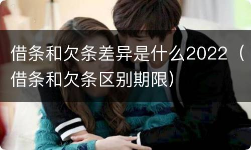 借条和欠条差异是什么2022（借条和欠条区别期限）