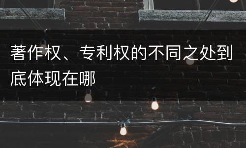 著作权、专利权的不同之处到底体现在哪