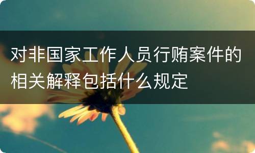 对非国家工作人员行贿案件的相关解释包括什么规定