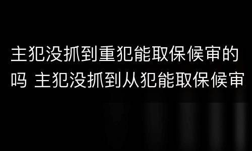 主犯没抓到重犯能取保候审的吗 主犯没抓到从犯能取保候审吗