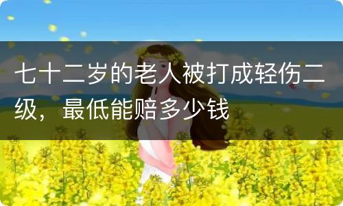 七十二岁的老人被打成轻伤二级，最低能赔多少钱