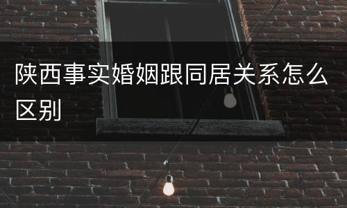 陕西事实婚姻跟同居关系怎么区别