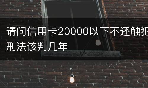 请问信用卡20000以下不还触犯刑法该判几年