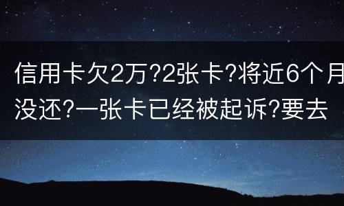 信用卡欠2万?2张卡?将近6个月没还?一张卡已经被起诉?要去公安局现在怎么办