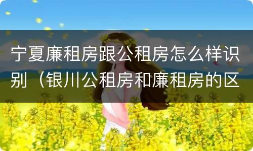 宁夏廉租房跟公租房怎么样识别（银川公租房和廉租房的区别）
