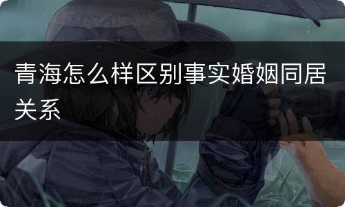 青海怎么样区别事实婚姻同居关系