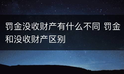 罚金没收财产有什么不同 罚金和没收财产区别