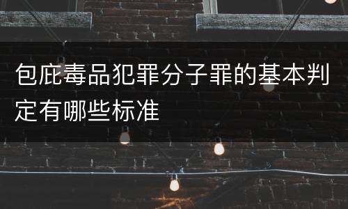 包庇毒品犯罪分子罪的基本判定有哪些标准