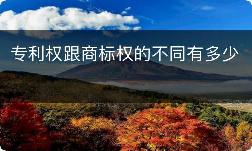 专利权跟商标权的不同有多少
