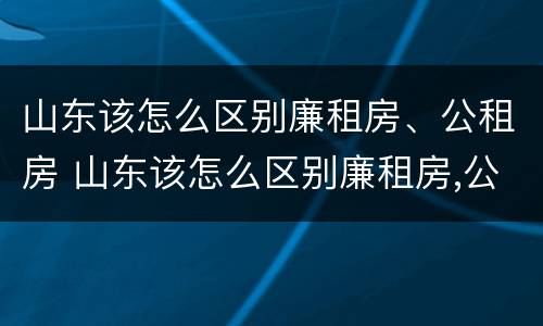 山东该怎么区别廉租房、公租房 山东该怎么区别廉租房,公租房和民宅