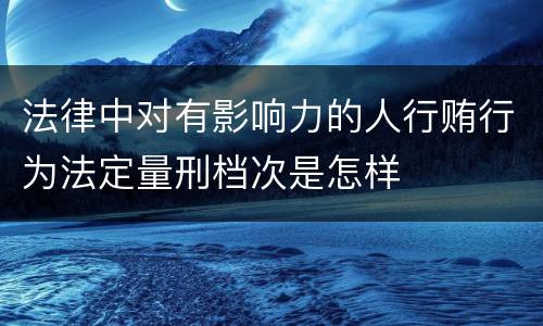 法律中对有影响力的人行贿行为法定量刑档次是怎样