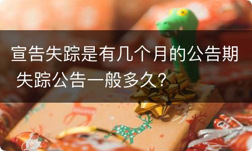 宣告失踪是有几个月的公告期 失踪公告一般多久?