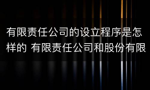 有限责任公司的设立程序是怎样的 有限责任公司和股份有限公司的设立程序