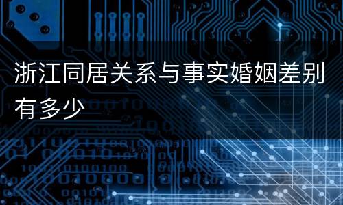 浙江同居关系与事实婚姻差别有多少
