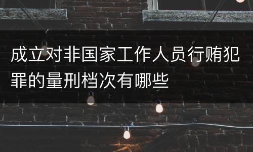 成立对非国家工作人员行贿犯罪的量刑档次有哪些
