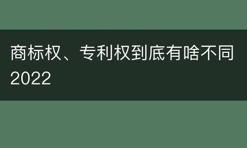 商标权、专利权到底有啥不同2022
