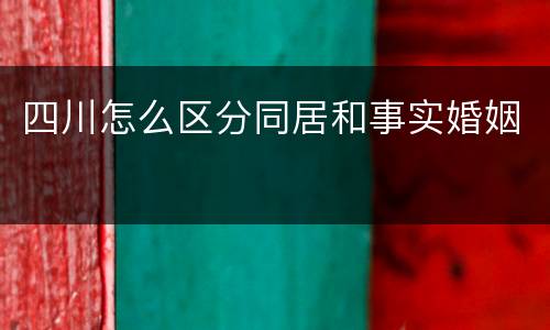 四川怎么区分同居和事实婚姻
