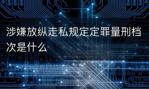 涉嫌放纵走私规定定罪量刑档次是什么