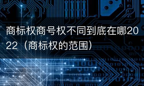 商标权商号权不同到底在哪2022（商标权的范围）