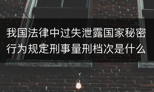 我国法律中过失泄露国家秘密行为规定刑事量刑档次是什么