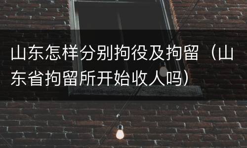 山东怎样分别拘役及拘留（山东省拘留所开始收人吗）