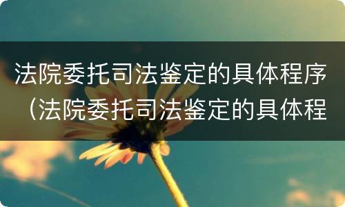 法院委托司法鉴定的具体程序（法院委托司法鉴定的具体程序是什么）