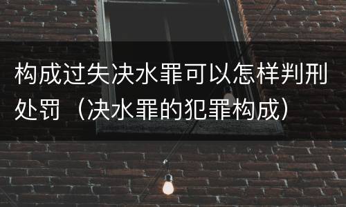 构成过失决水罪可以怎样判刑处罚（决水罪的犯罪构成）