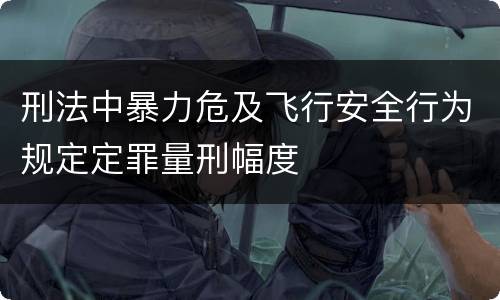 刑法中暴力危及飞行安全行为规定定罪量刑幅度
