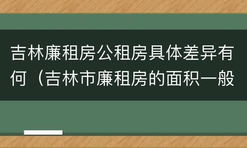 吉林廉租房公租房具体差异有何（吉林市廉租房的面积一般多大）