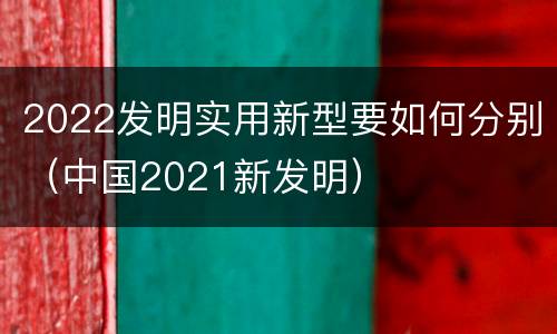 2022发明实用新型要如何分别（中国2021新发明）