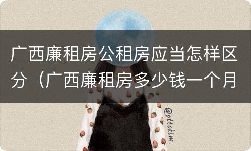 广西廉租房公租房应当怎样区分（广西廉租房多少钱一个月）