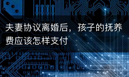 夫妻协议离婚后，孩子的抚养费应该怎样支付