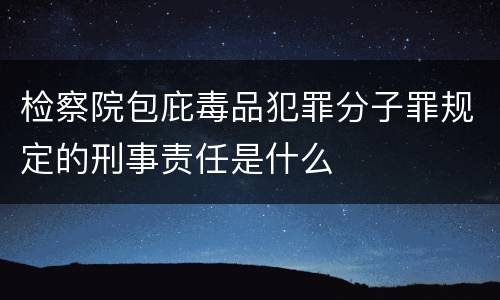 检察院包庇毒品犯罪分子罪规定的刑事责任是什么