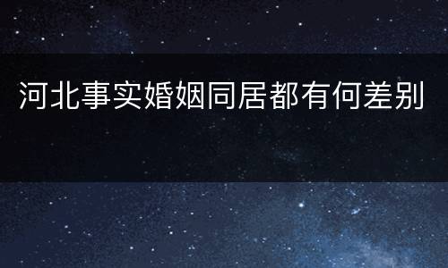 河北事实婚姻同居都有何差别