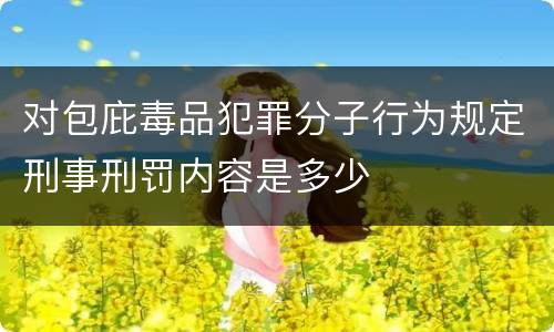对包庇毒品犯罪分子行为规定刑事刑罚内容是多少