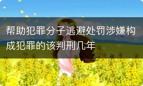 帮助犯罪分子逃避处罚涉嫌构成犯罪的该判刑几年