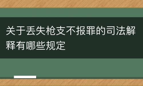 关于丢失枪支不报罪的司法解释有哪些规定
