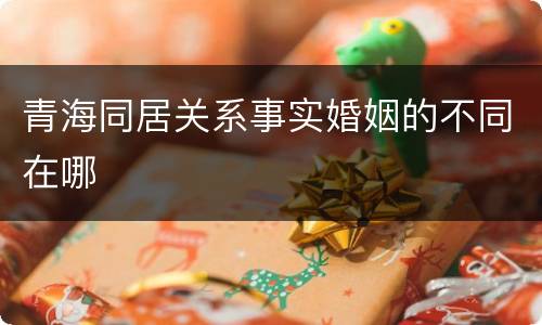 青海同居关系事实婚姻的不同在哪