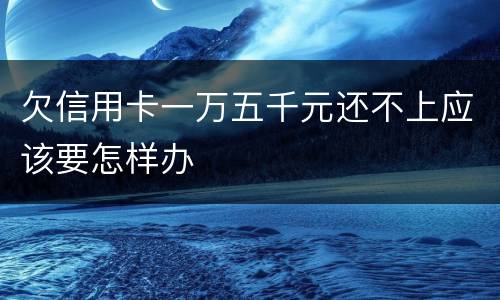 欠信用卡一万五千元还不上应该要怎样办