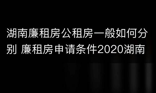 湖南廉租房公租房一般如何分别 廉租房申请条件2020湖南