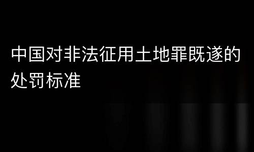 中国对非法征用土地罪既遂的处罚标准