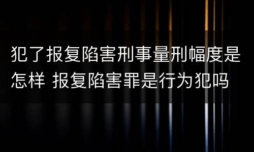 犯了报复陷害刑事量刑幅度是怎样 报复陷害罪是行为犯吗