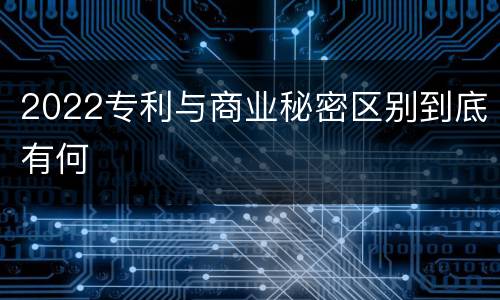 2022专利与商业秘密区别到底有何