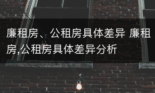 廉租房、公租房具体差异 廉租房,公租房具体差异分析