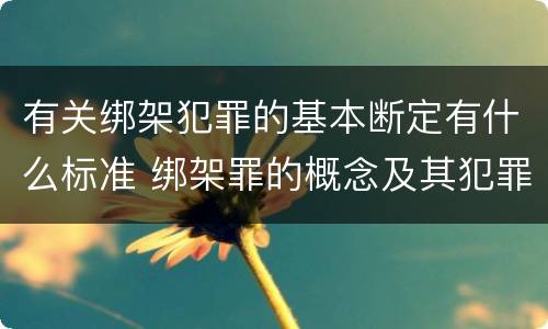 有关绑架犯罪的基本断定有什么标准 绑架罪的概念及其犯罪构成